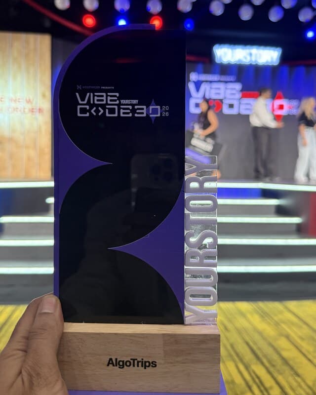 The Vibecode30 trophy with AlgoTrips on its base